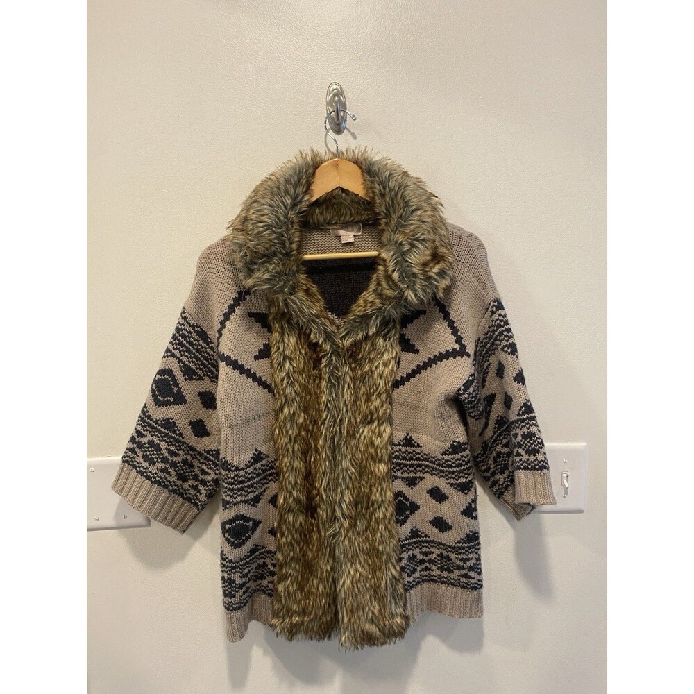 Love 21 Womens Penny Lane Y2k Jacket Size XS Boho Afghan Faux Fur Whimsigoth